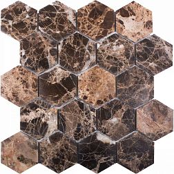 Starmosaic Wild Stone Hexagon Dark Emperador Polished Мозаика 26х28,2 (6,3х6,3)