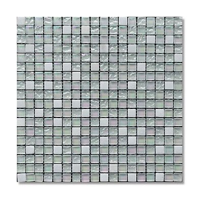 Bertini Mosaic Мозаика Миксы из стекла Pearl white mix Мозаика 1,5х1,5 сетка 30,5х30,5