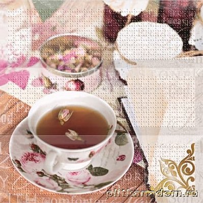 Absolut Keramika Tea Flowers AK1011 Панно 30x30 (из 3-х штук)