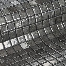 Ezarri Gemma Zircon Темно-серая Стеклянная Глянцевая Мозаика 31,3х49,5 (2,5х2,5) см