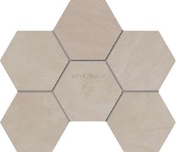 Estima Graffito Light Beige GF02 Hexagon Бежевая Неполированная Мозаика 25x28,5 см