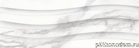 Сeramiche Ricchetti Marble Boutique Wave Statuario White Белый Глянцевый Ректифицированный Керамогранит 30х90 см