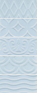 Керама Марацци Авеллино 16015 Mix Настенная плитка голубой структура 7,4х15 см