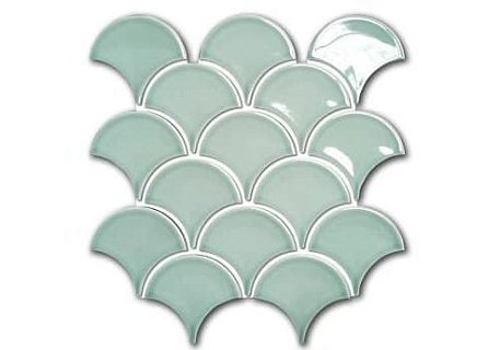 Orro Mosaic Orro Ceramic Mint Scales Зеленая Полированная Мозаика 25,9х29,7 см