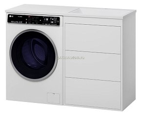 Brevita Grafit-60 R Тумба напольная 3 ящ. под стир. машину белая+раковина Даллас