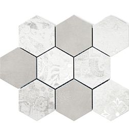Polcolorit Modern DH Grigio-Bianco Mosaic Hex Mix Мозаика 30х30 см