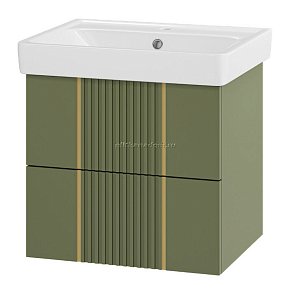 Brevita Vega-60 Тумба подвесная 2 ящ. олива+раковина