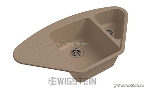 Ewigstein WINK 80KF Мойка кварц 96х52 cм, врезная, двойная угловая, кремовая