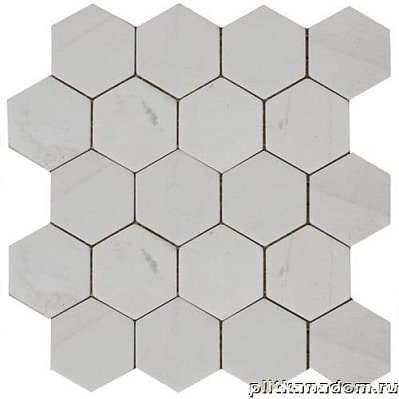 Мрамор Мозаика мраморная Hexagon MwTumbled 27х30,5