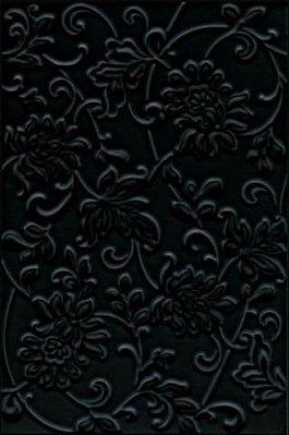 Керама Марацци Аджанта 8217 Настенная плитка цветы черный 20х30
