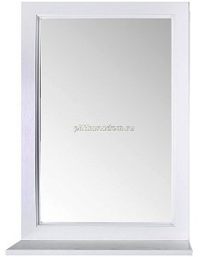 ASB-Woodline Гранда 11483-1 Зеркало с полкой белое, патина 60 см