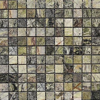 Bertini Mosaic Мозаика из мрамора Rain Forest Green Мозаика 2,5х2,5 сетка 30,5х30,5