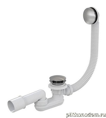 Alca Plast A507KM-120 Сифон для ванны click-clack с напуском воды через перелив