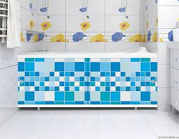 Метакам Ультра Экран под ванну, Голубой кафель, 168 см, пластик