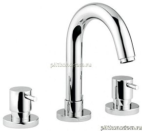 Emmevi Rubinetterie Piper 45033 Смеситель для раковины с донным клапаном на 3 отверстия (хром)