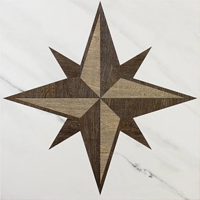 Евро-Керамика Калакатта Белый звезда Декор 60х60 см