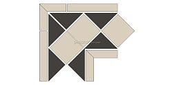 Top Cer Cubic Corner Микс Матовый Угол 21,6x21,6 см