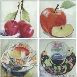 Absolut Keramika Acuarela Frutas Set A Декор 10х10 (4 шт.) см
