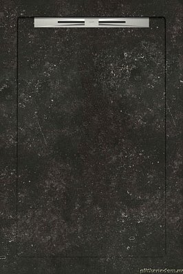 Aquanit Slope Душевой поддон из керамогранита, цвет Belgium Stone Siyah, 80x120