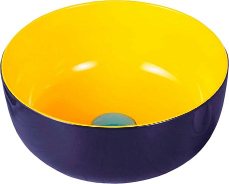 Раковина Melana 6T 806-T4003-B1+В6 38.5x38.5 см фигурная, цвет сине-желтый