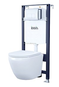 Iddis Basic BASBQ01i73 Унитаз подвесной, инсталляция и клавиша смыва