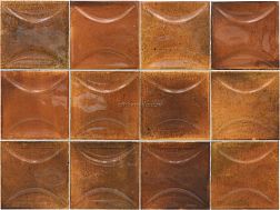 Equipe Hanoi Arco Burnt Red Коричневая Глянцевая Настенная плитка 10x10 см