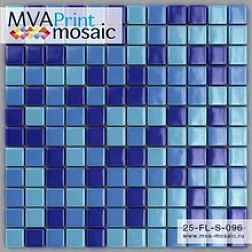 MVAPrintMosaic Мозаика стеклянная Микс 25FL-S-096 Синий + Голубой 31,5х31,5 см