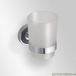 Bemeta Trend-i 104110018b Одиночный держатель стакана с матовым стеклом, чёрная основа