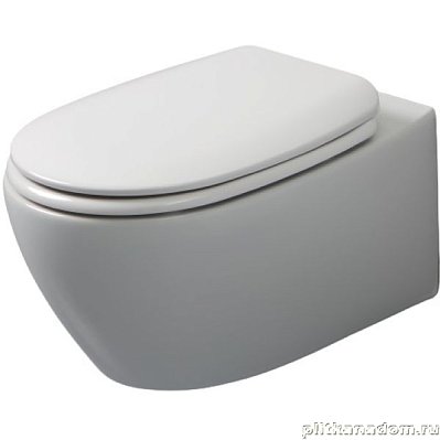 White Ceramic Basic, подвесной безободковый унитаз c крепежом, 50x36x26h см, белый глянцевый