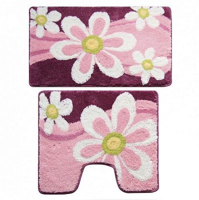 Набор ковриков для ванной комнаты Milardo Merry Camomile, 50х80 + 50х50 см (360PA68M13)