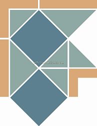 Top Cer Portree Blue Corner Синий Матовый Угол 23,6х23,6 см
