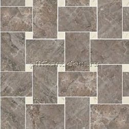 Versace Marble 240535 Intreccio Lap-Nat Grigio-Bianco Мозаика на сетке 29,1х29,1 см