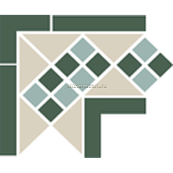 Top Cer Octagon New Corner Lisbon with 1 strip (Tr.16, Dots 13+18, Strips 18) Угол 21,5х21,5 см