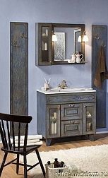 ЭкоМебель Марианна Комплект мебели для ванных комнат Prem1 (тумба с умывальником 89,6, зеркало в раме,шкаф 1-дверный стекло)