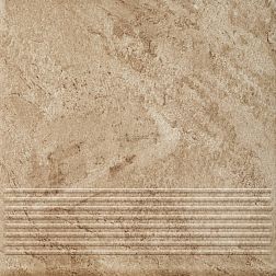 Paradyz Mattone Pietra Ochra Коричневая Матовая Ступень простая 30х30 см