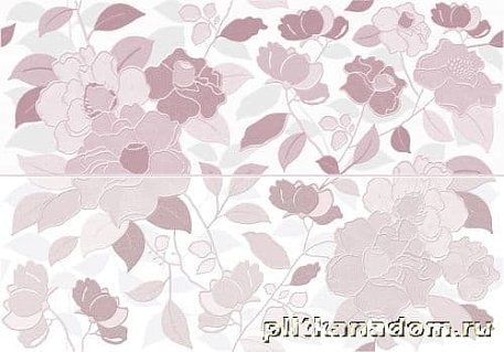 Keraben Tiffany Pink Dеcor Tiara Pink (set 2 pz) Декор 24х69 (2 плитки)