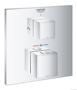 Внешняя часть термостата для душа GROHE Grohtherm Cube на 2 потребителя, хром (24154000)