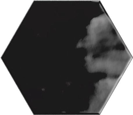 Ribesalbes Geometry Hex Black Glossy Черная Глянцевая Настенная плитка 15х17,3 см