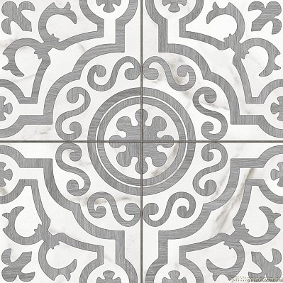 Cersanit Siena Белый рельеф Узоры Матовый Керамогранит 42x42 см