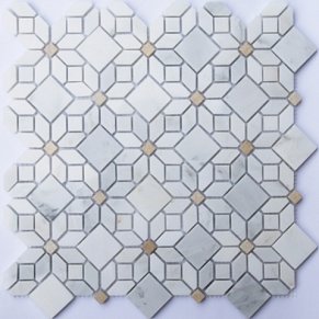 Orro Mosaic Orro Stone Camomile (Oriental Whtie+AnticGold) Pol. Мозаика 30,5х30,5 см