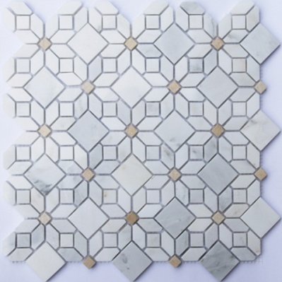 Orro Mosaic Orro Stone Camomile (Oriental Whtie+AnticGold) Pol. Мозаика 30,5х30,5 см