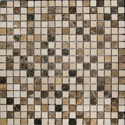 Bertini Mosaic Мозаика из мрамора Light-Dark Imperador-Cream Marfil Мозаика 1,5х1,5 сетка 30,5х30,5