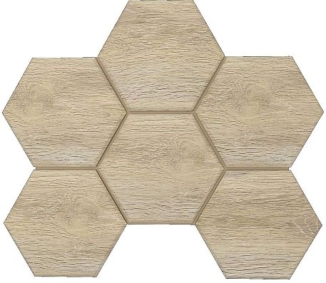 Ametis Selection SI01 Oak Hexagon Серая Неполированная Мозаика 25х28 см