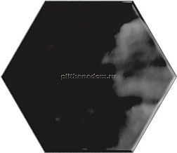 Ribesalbes Geometry Hex Black Glossy Черная Глянцевая Настенная плитка 15х17,3 см