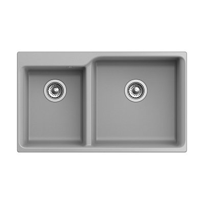 Кухонная мойка Rivelato Axel 90D 2-чаш 860*510 серый металлик (кварц).арт.X-90D серый металлик