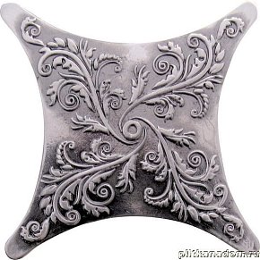 Absolut Keramika Estrella Plox Satined 1704 E1 Black Silver Декор 6,7x6,7 (4 вида) см