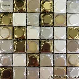 Vidrepur Aura Mix Gold Blend Мозаика 31,7х31,7 (на сетке)