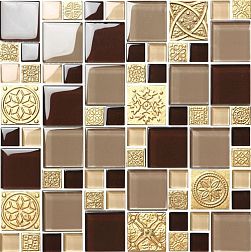 Decor-mosaic Стиль MDS-15 Мозаика (стекло, фольга) 2,3х2,3 30х30 см