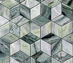 Caramelle Pietrine 7 мм Onice Verde Oliva Diamond Зеленая Полированная Мозаика 25,9х29,8 (5,5х9,6) см