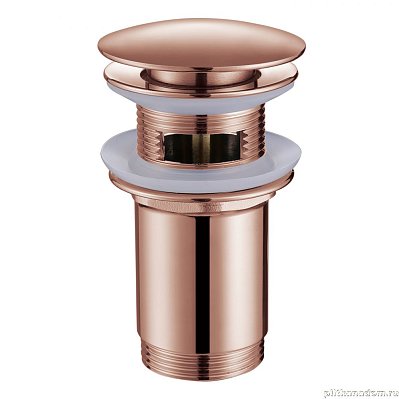 Донный клапан Abber AF0010RG с переливом, розовое золото